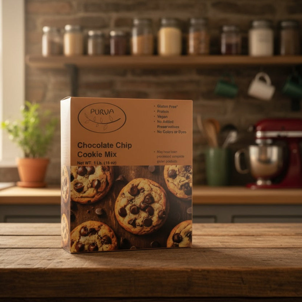 Gluten-free chocolate chip cookie mix by PURVA.