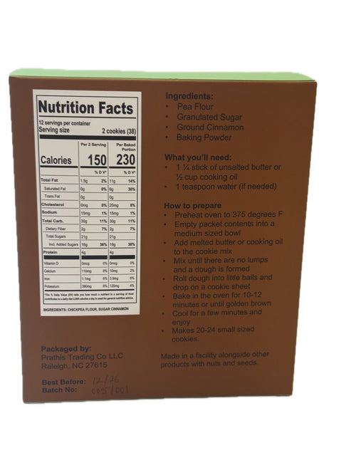 Back of a box with nutrition facts label and ingredient list on a white background