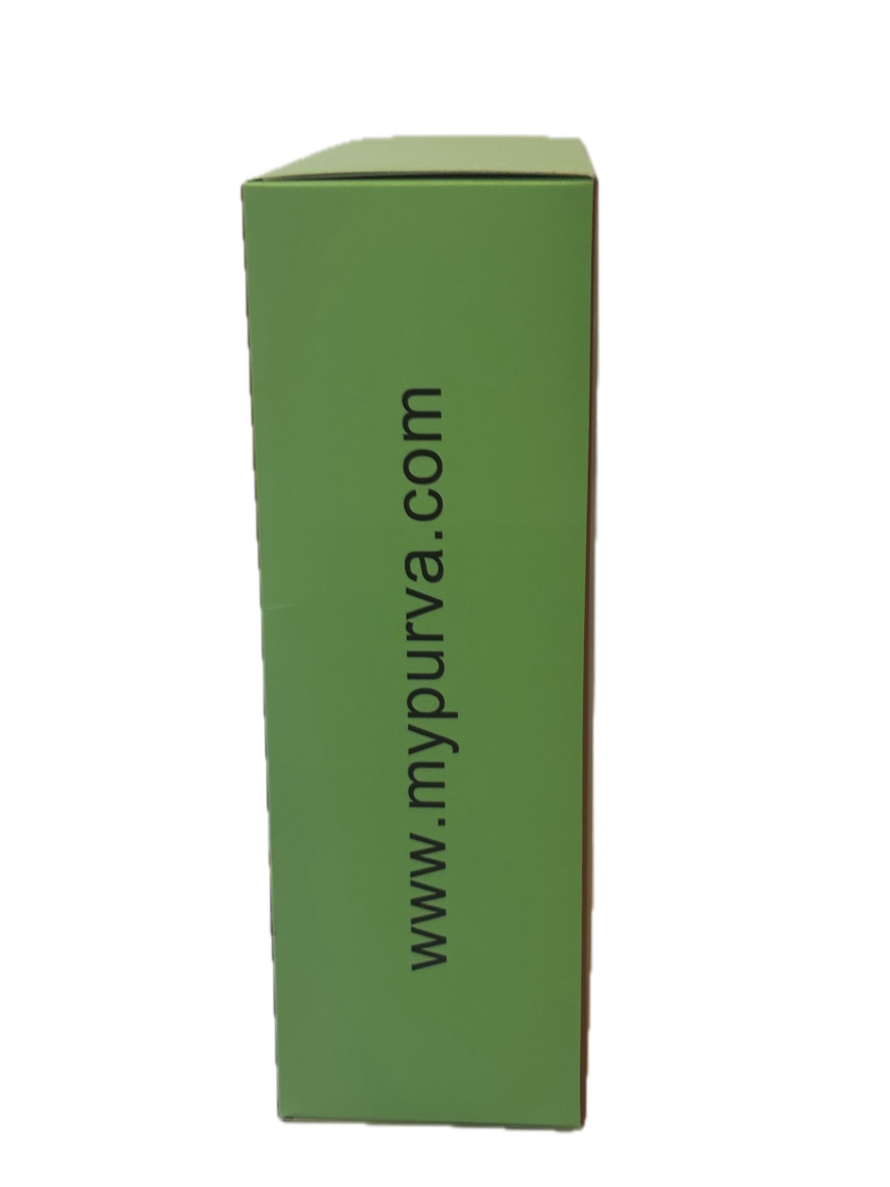 Green box with 'www.mypurva.com' text on a white background